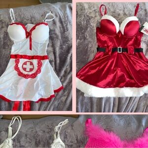 Nurse costume and Santa costume from mean girls mean girls Christmas costume